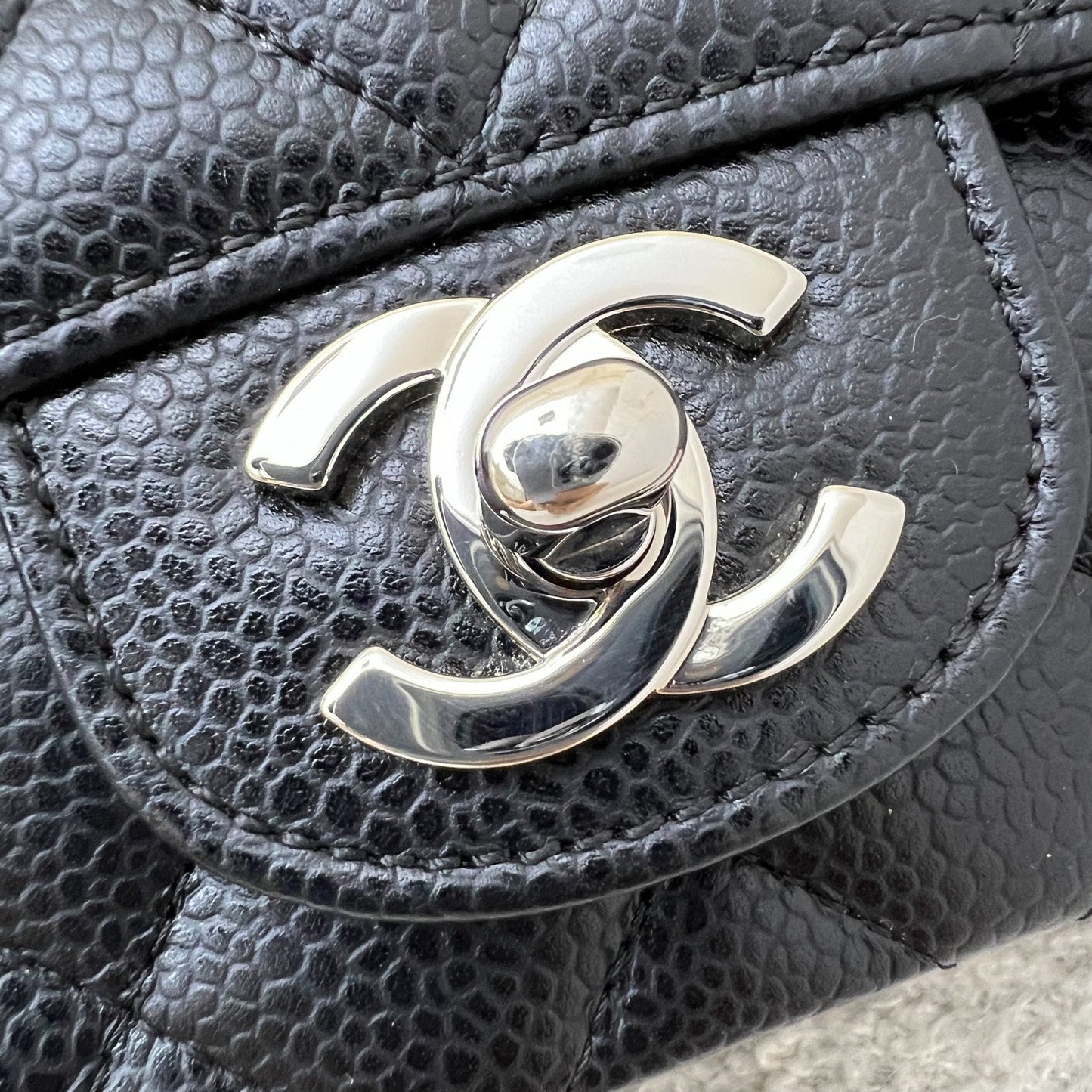 Chanel Classic Mini Square Flap in Black Caviar and SHW
