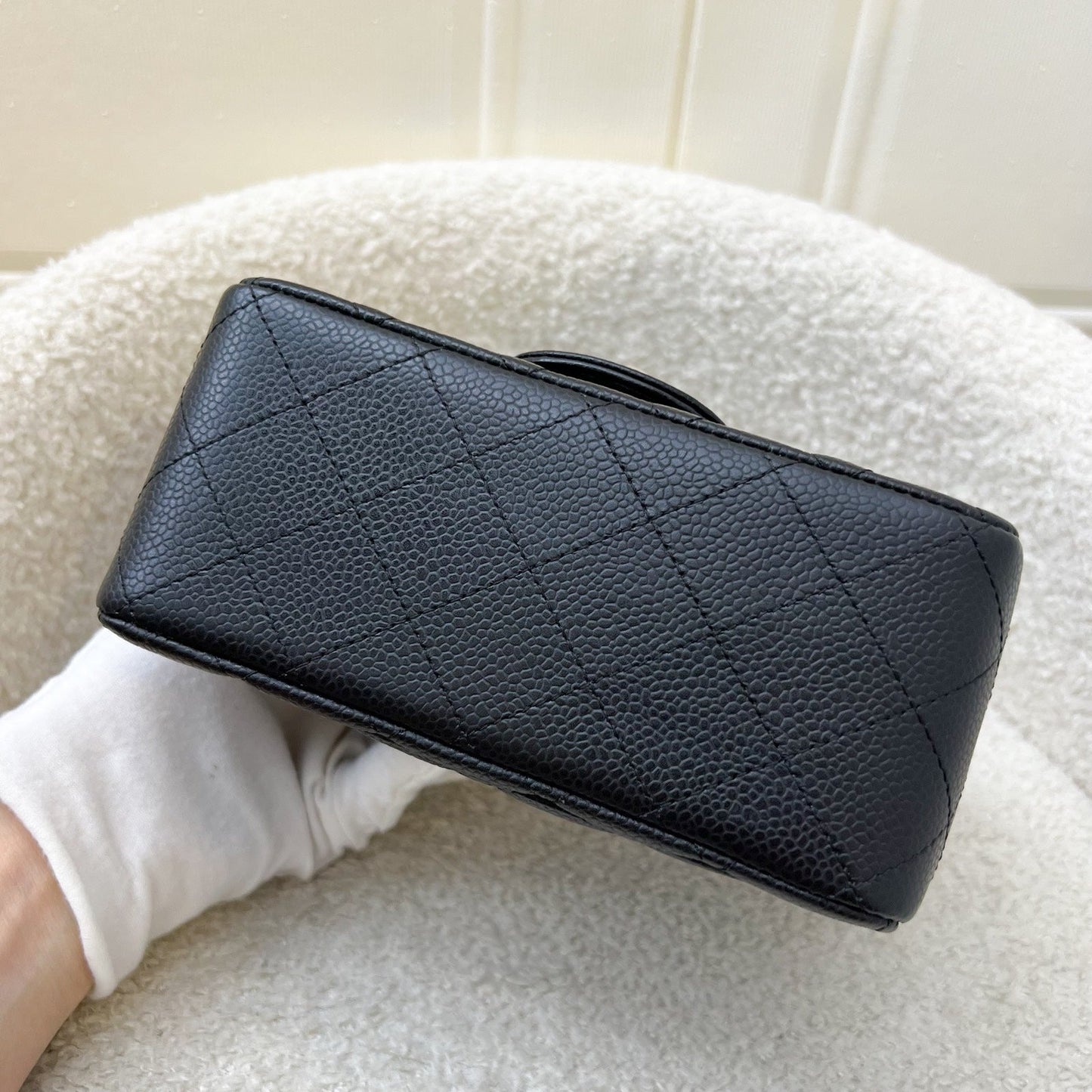 Chanel Classic Mini Square Flap in Black Caviar and SHW