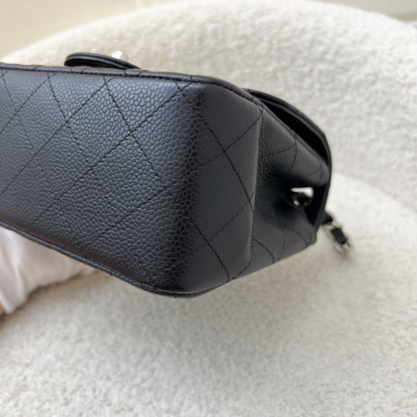Chanel Classic Mini Square Flap in Black Caviar and SHW