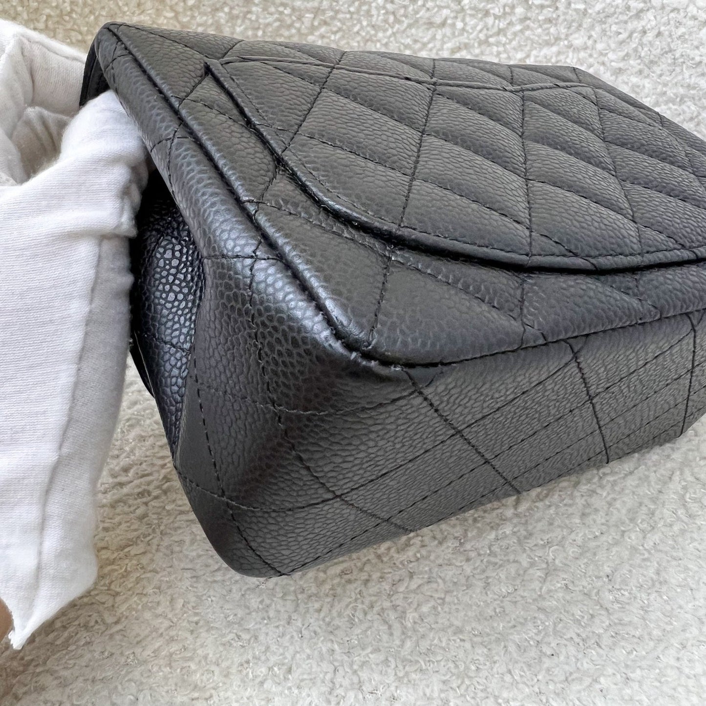 Chanel Classic Mini Square Flap in Black Caviar and SHW