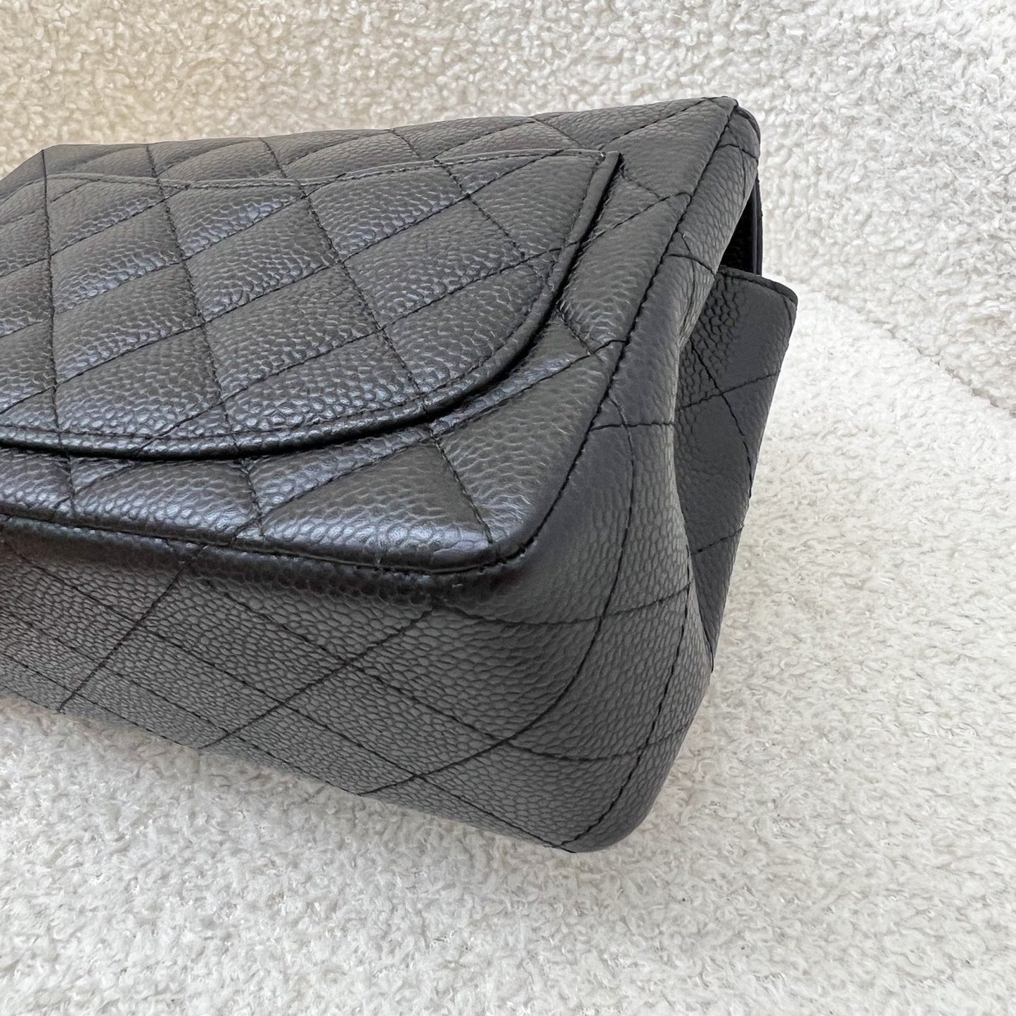 Chanel Classic Mini Square Flap in Black Caviar and SHW