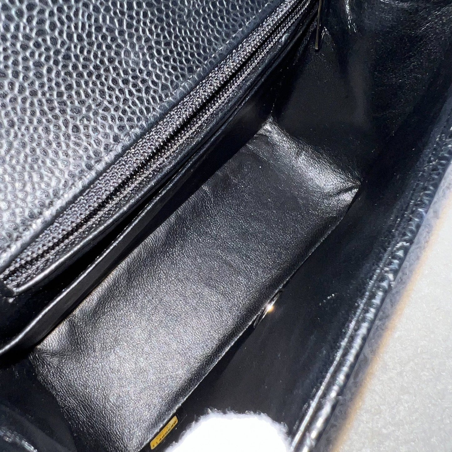 Chanel Classic Mini Square Flap in Black Caviar and SHW