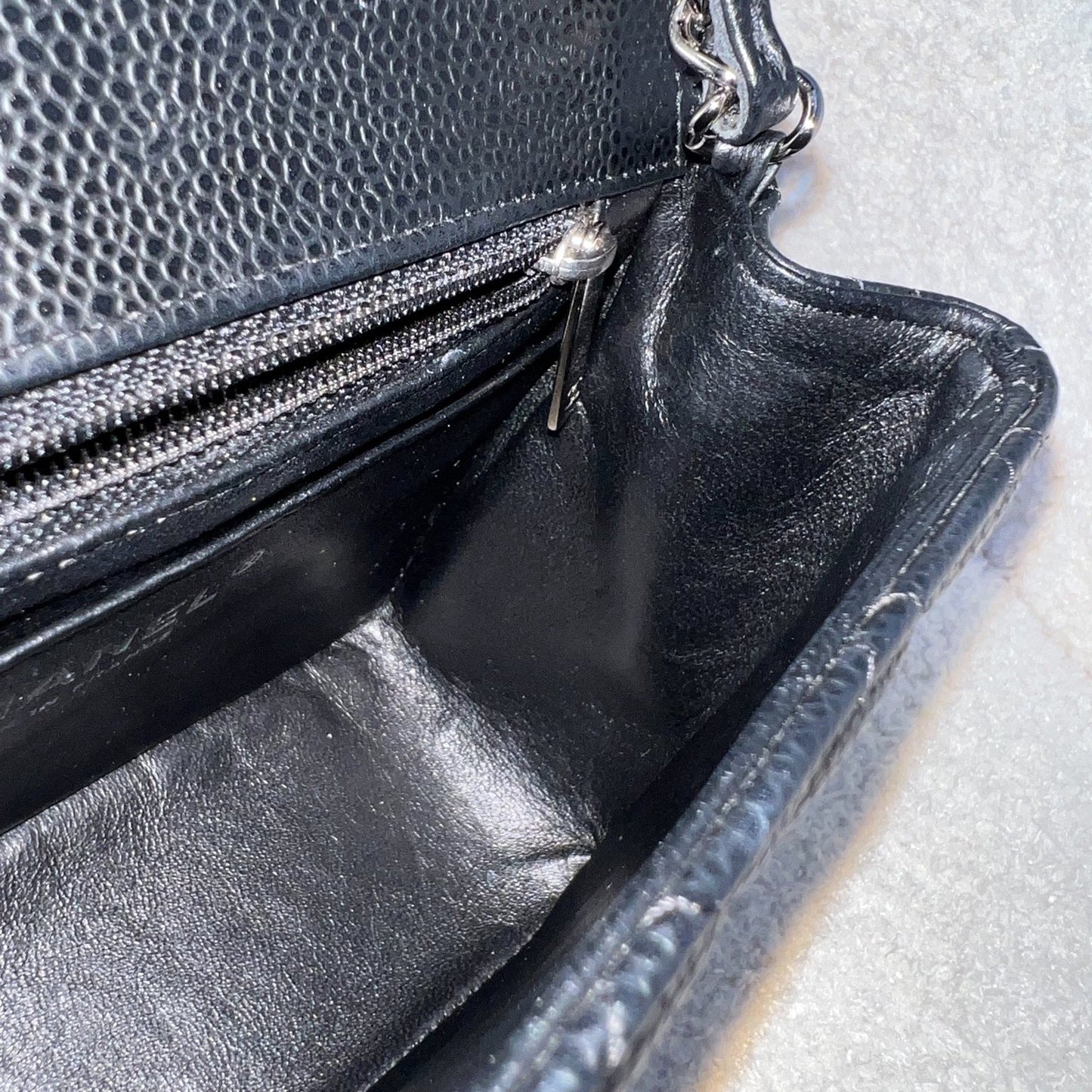 Chanel Classic Mini Square Flap in Black Caviar and SHW