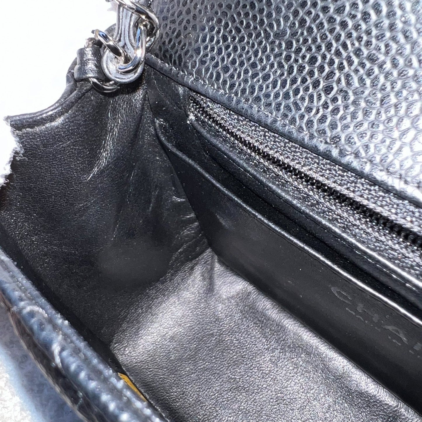 Chanel Classic Mini Square Flap in Black Caviar and SHW