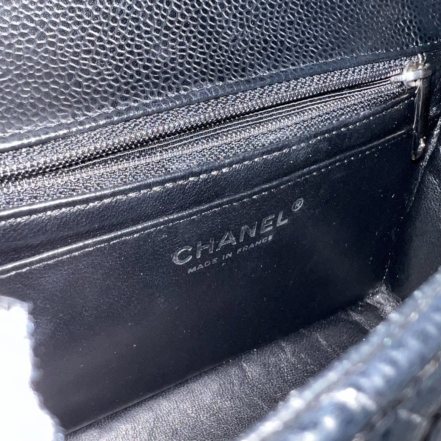 Chanel Classic Mini Square Flap in Black Caviar and SHW