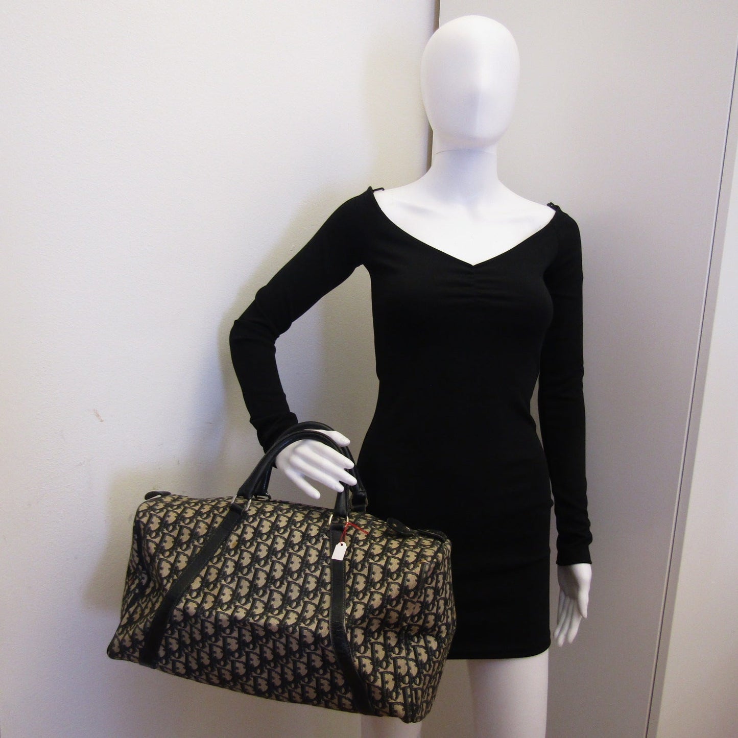 CHRISTIAN DIOR Bowling Handbag in Blue Fabric