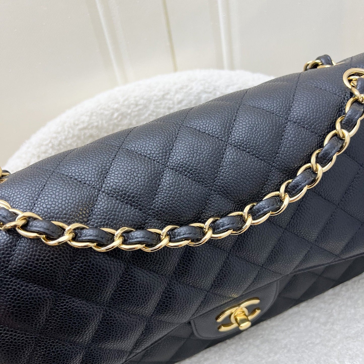 Chanel Jumbo Classic Flap DF in Black Caviar and GHW