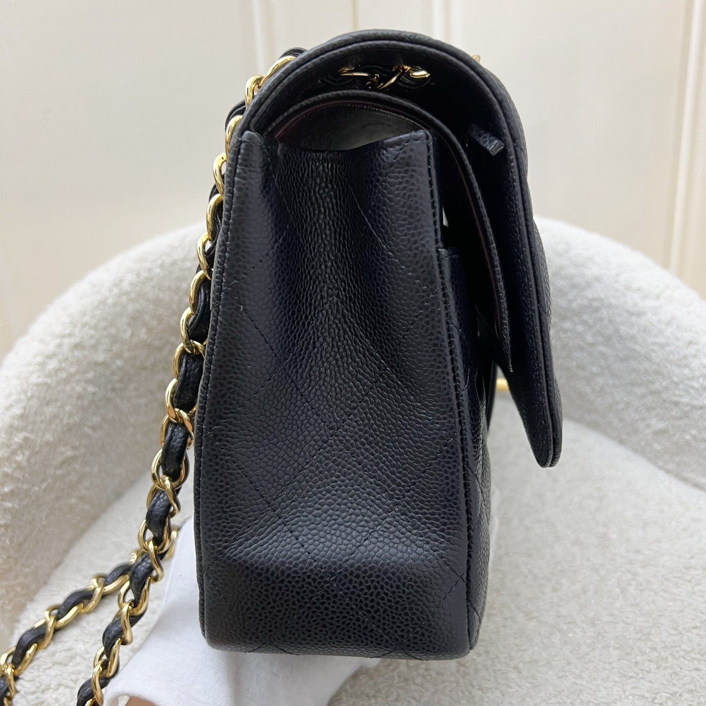 Chanel Jumbo Classic Flap DF in Black Caviar and GHW