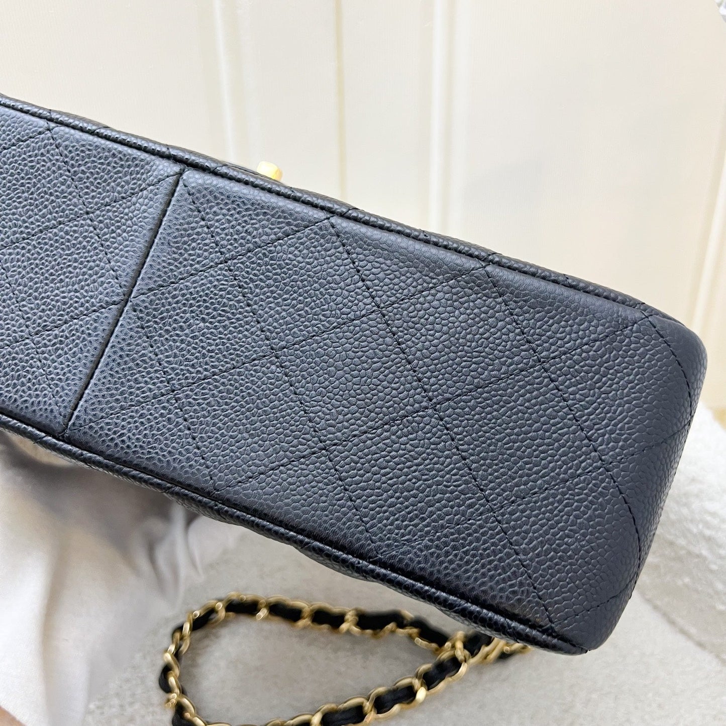 Chanel Jumbo Classic Flap DF in Black Caviar and GHW
