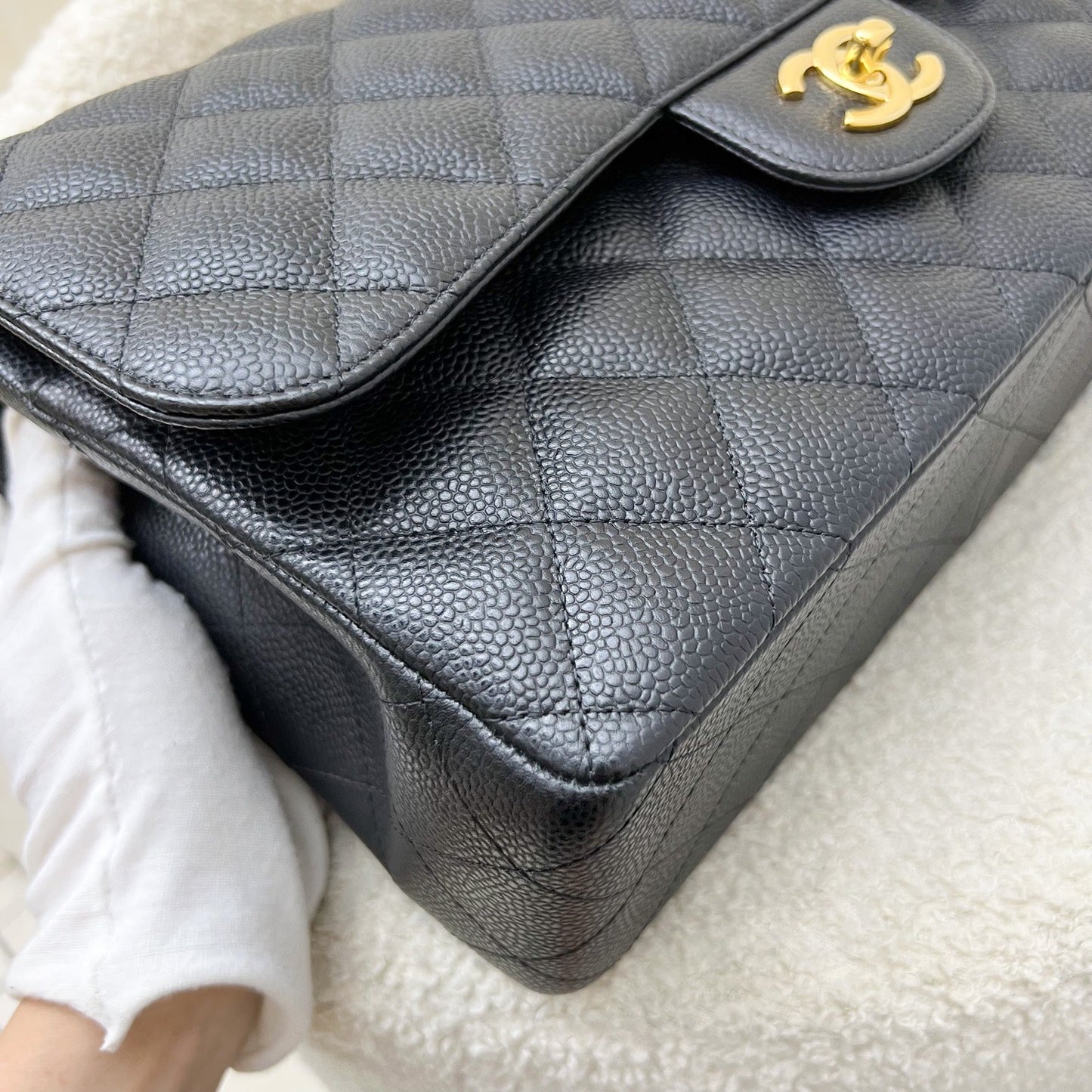 Chanel Jumbo Classic Flap DF in Black Caviar and GHW