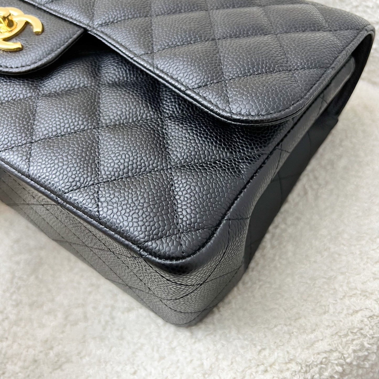 Chanel Jumbo Classic Flap DF in Black Caviar and GHW