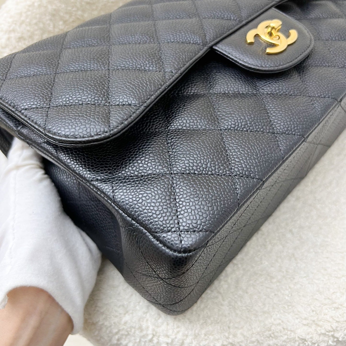 Chanel Jumbo Classic Flap DF in Black Caviar and GHW