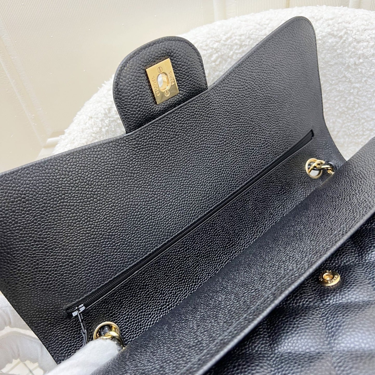 Chanel Jumbo Classic Flap DF in Black Caviar and GHW