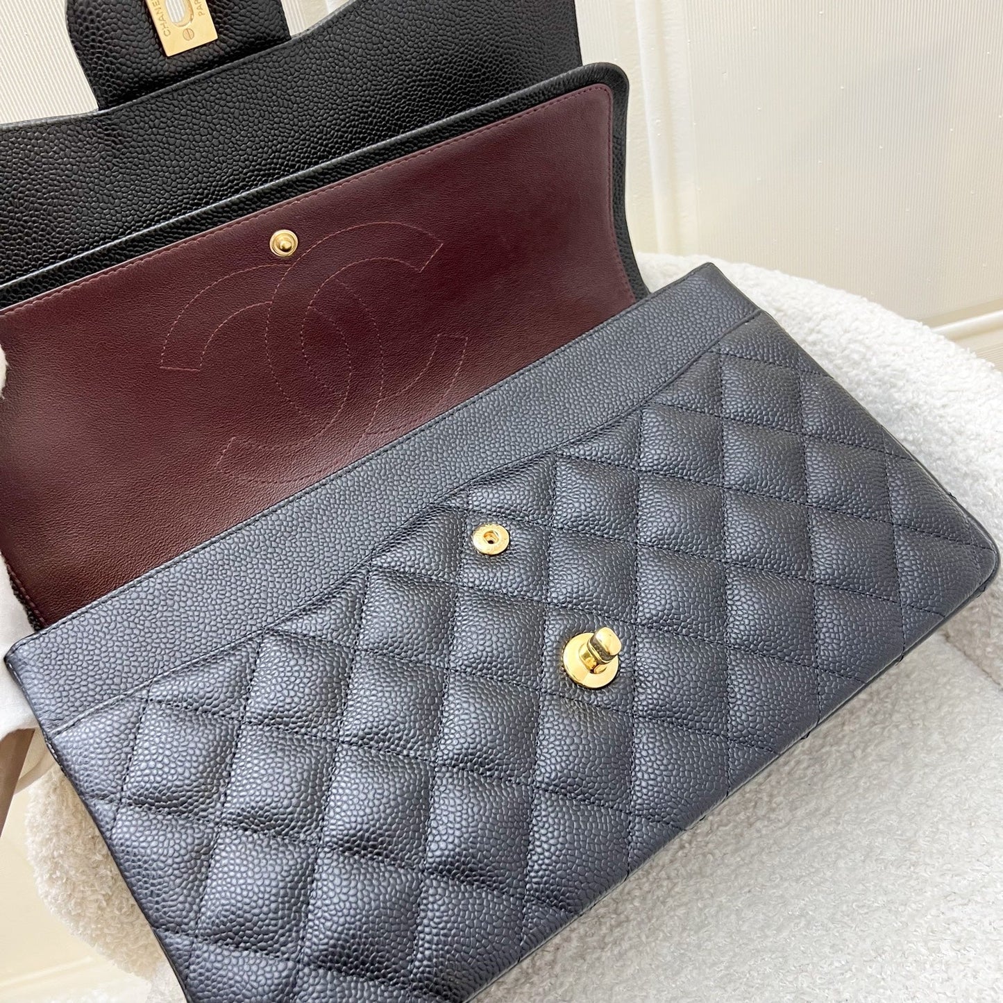 Chanel Jumbo Classic Flap DF in Black Caviar and GHW