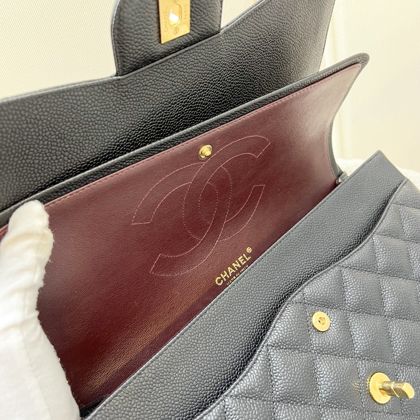 Chanel Jumbo Classic Flap DF in Black Caviar and GHW