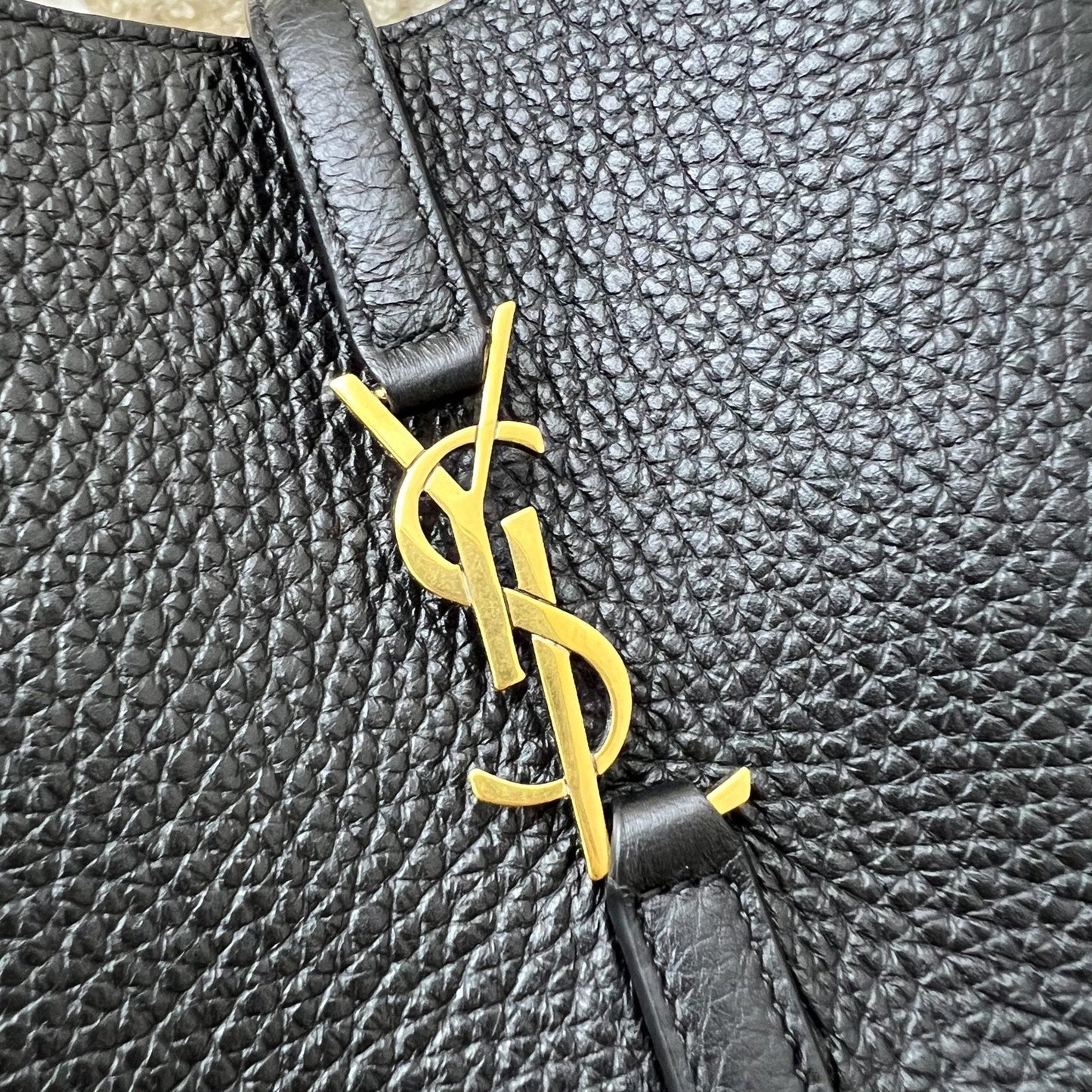 Saint Laurent YSL Baby Le 5 À 7 Supple Hobo in Black Grained Calfskin and GHW