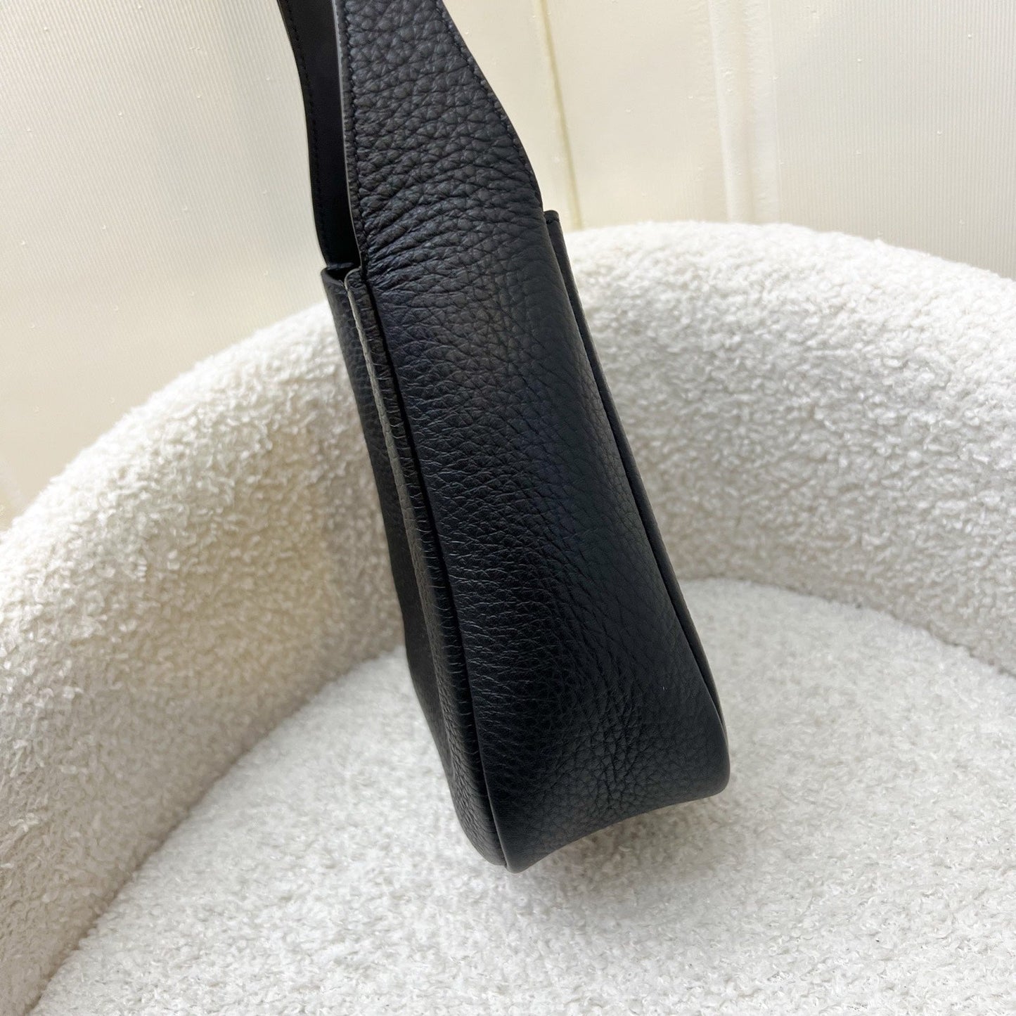 Saint Laurent YSL Baby Le 5 À 7 Supple Hobo in Black Grained Calfskin and GHW