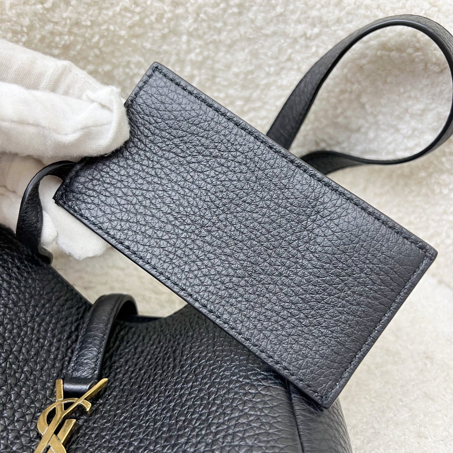 Saint Laurent YSL Baby Le 5 À 7 Supple Hobo in Black Grained Calfskin and GHW