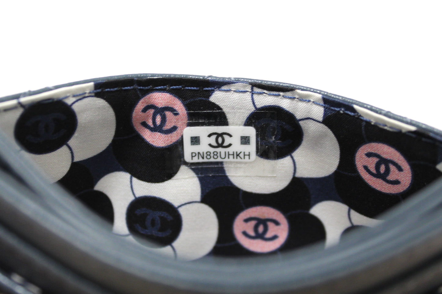 Chanel Blue Quilted Lambskin Leather Card Holder