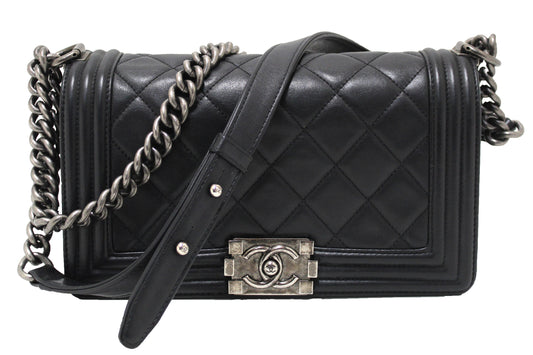 Chanel Black Quilted Calfskin Old Medium Boy Shoulder Bag | Havik Shop.com - Shop Now at Havik Shop.com