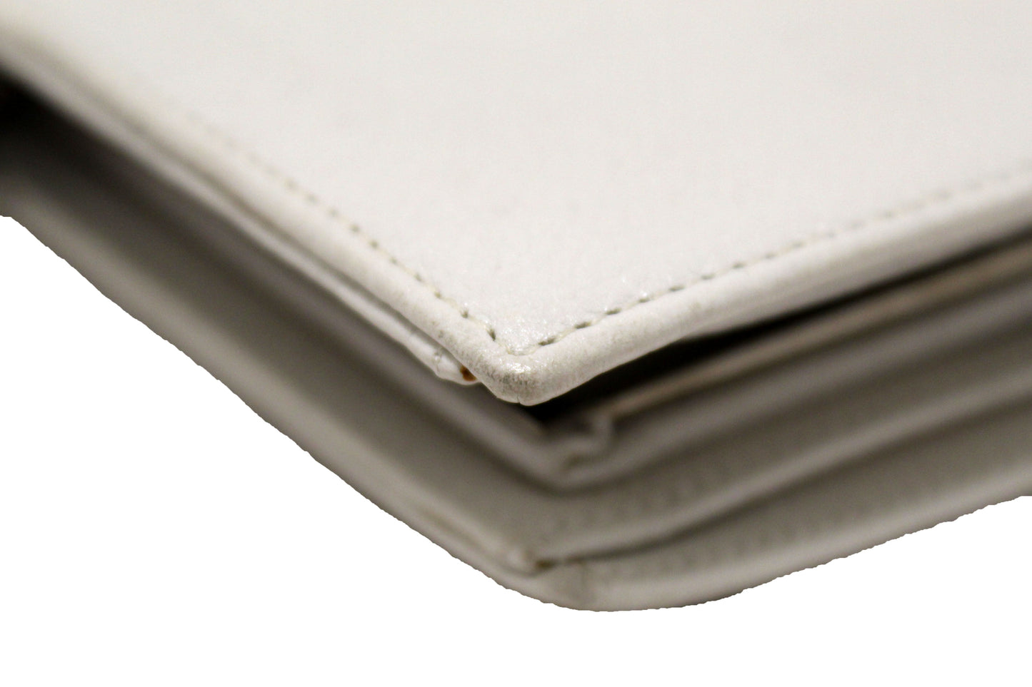 Chanel Vintage White Caviar CC Leather Classic Long Wallet