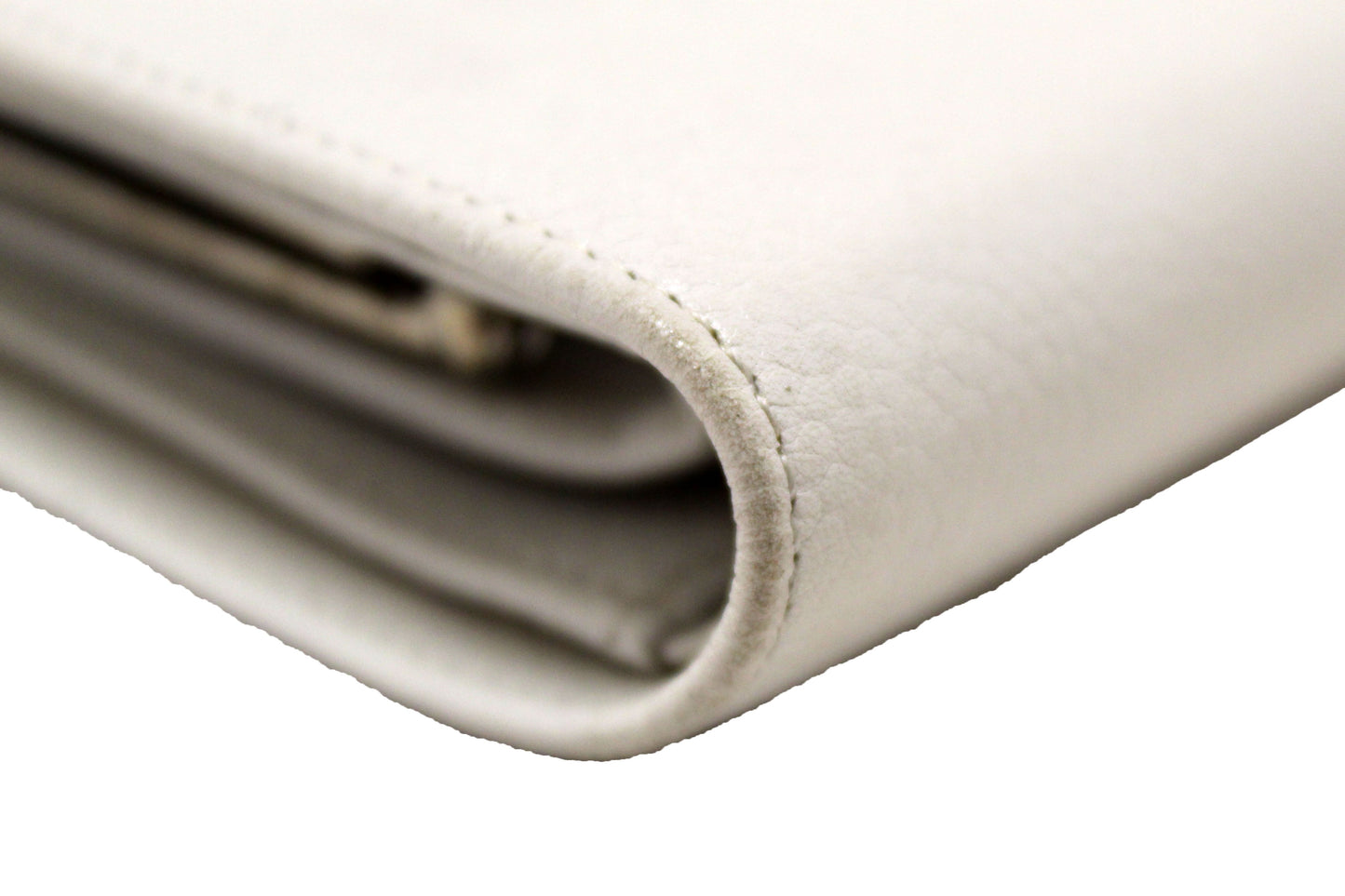 Chanel Vintage White Caviar CC Leather Classic Long Wallet