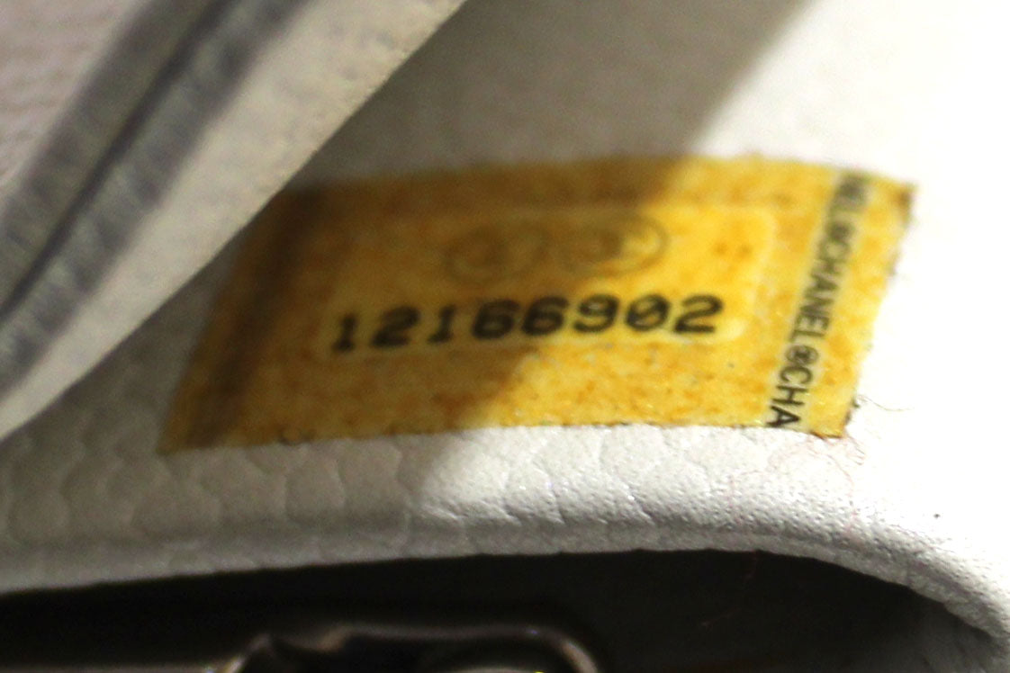 Chanel Vintage White Caviar CC Leather Classic Long Wallet