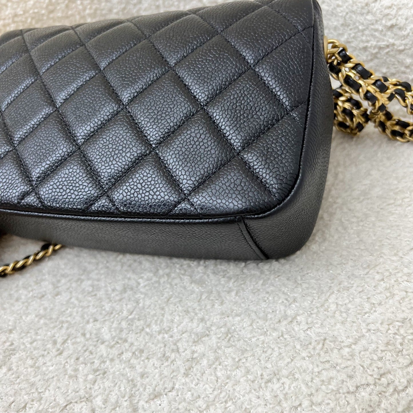 Chanel 21A Medallion Small Flap in Black Caviar and AGHW (Model: AS2528)