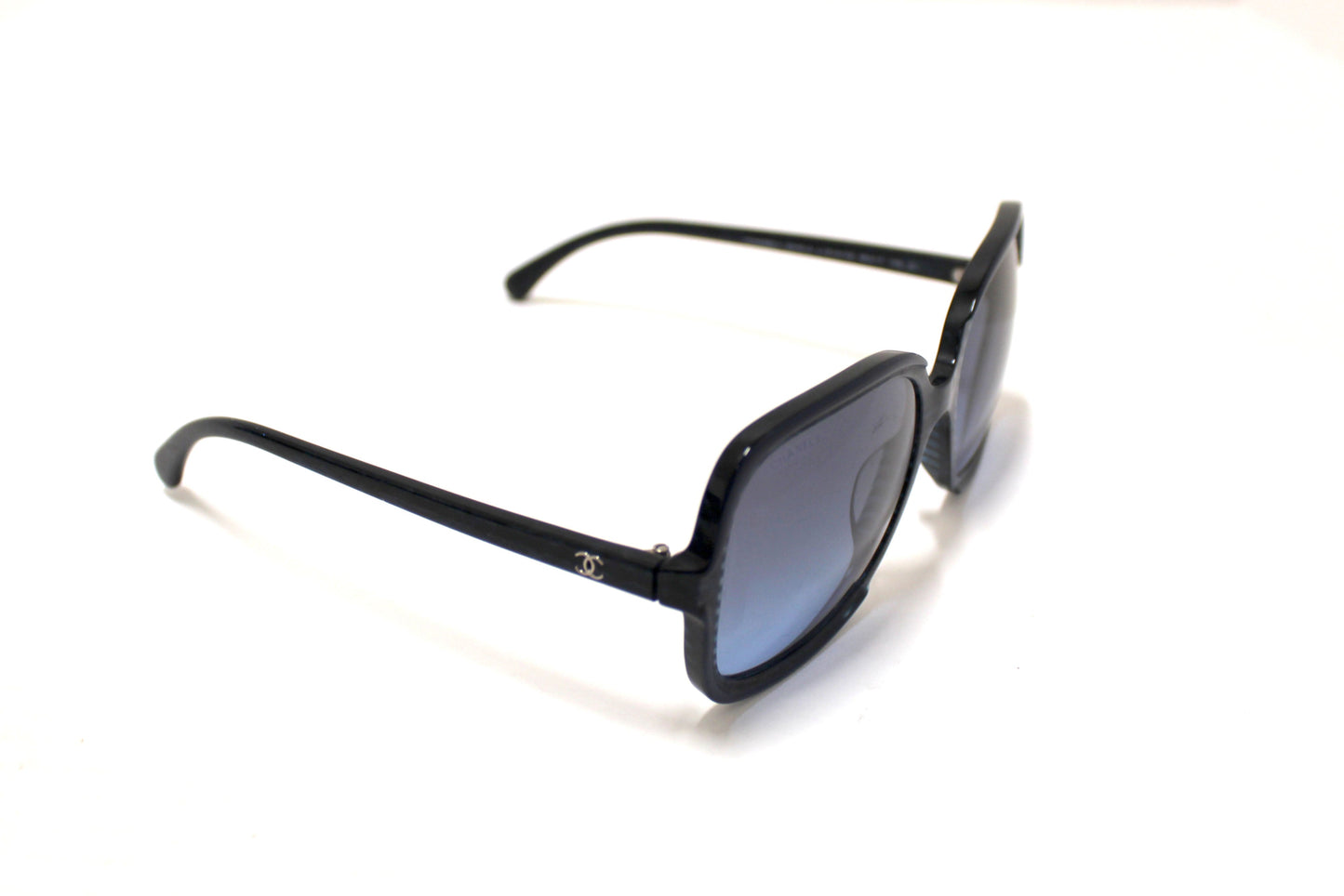 Chanel Blue Tortoise Square Sunglasses