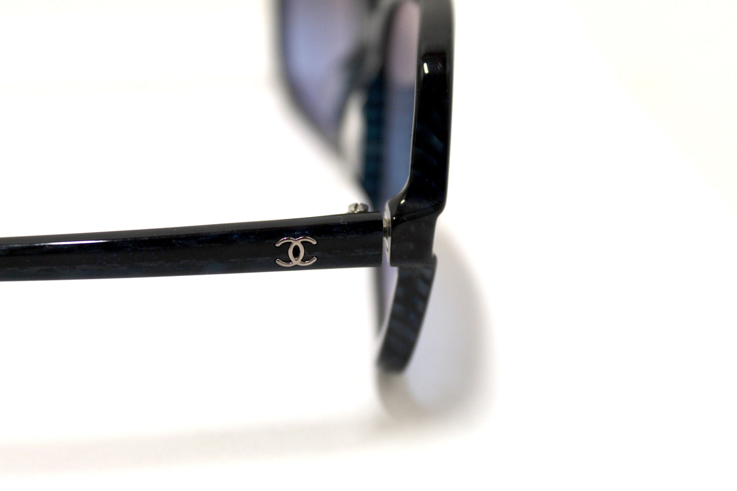 Chanel Blue Tortoise Square Sunglasses