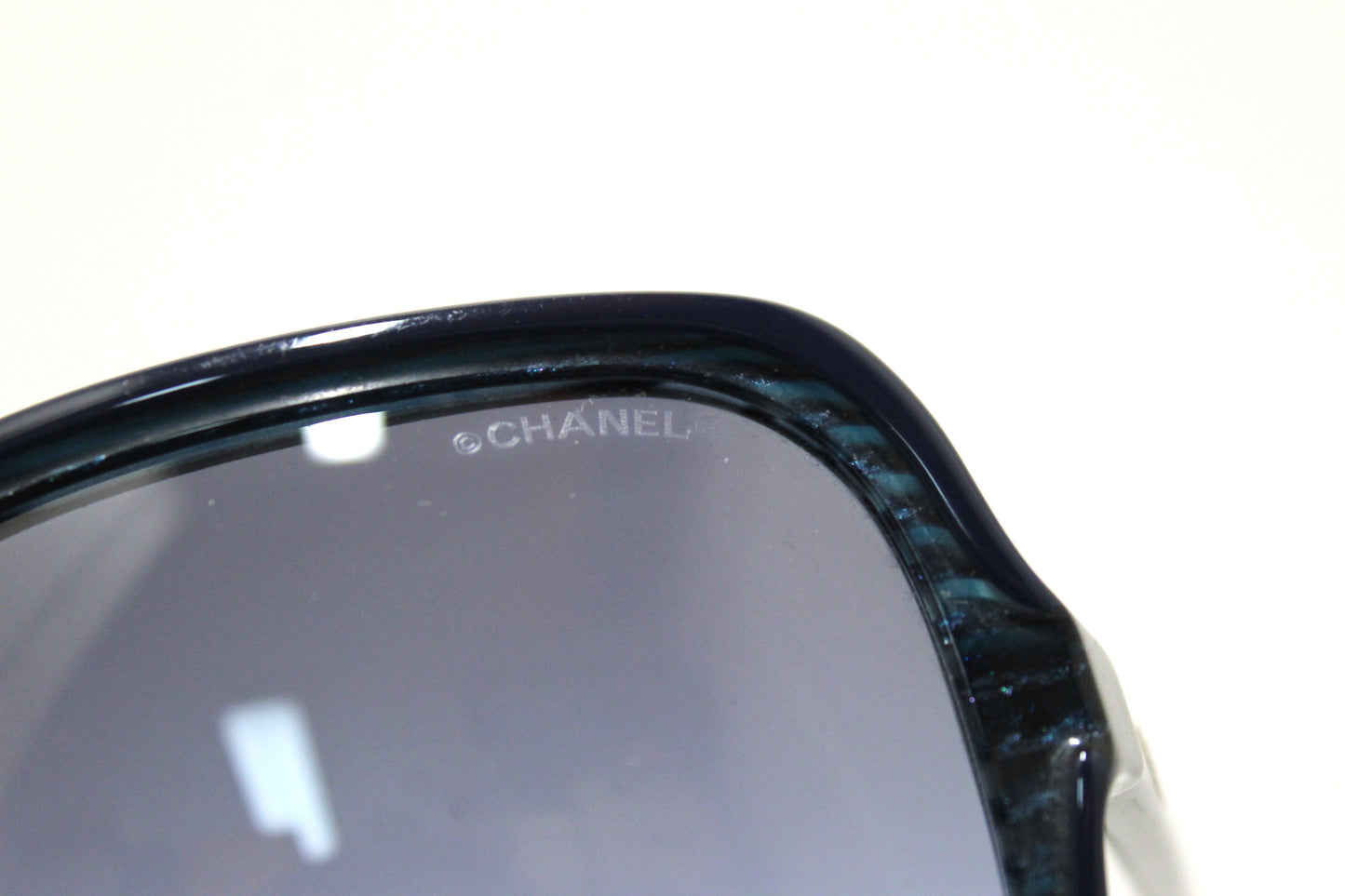Chanel Blue Tortoise Square Sunglasses