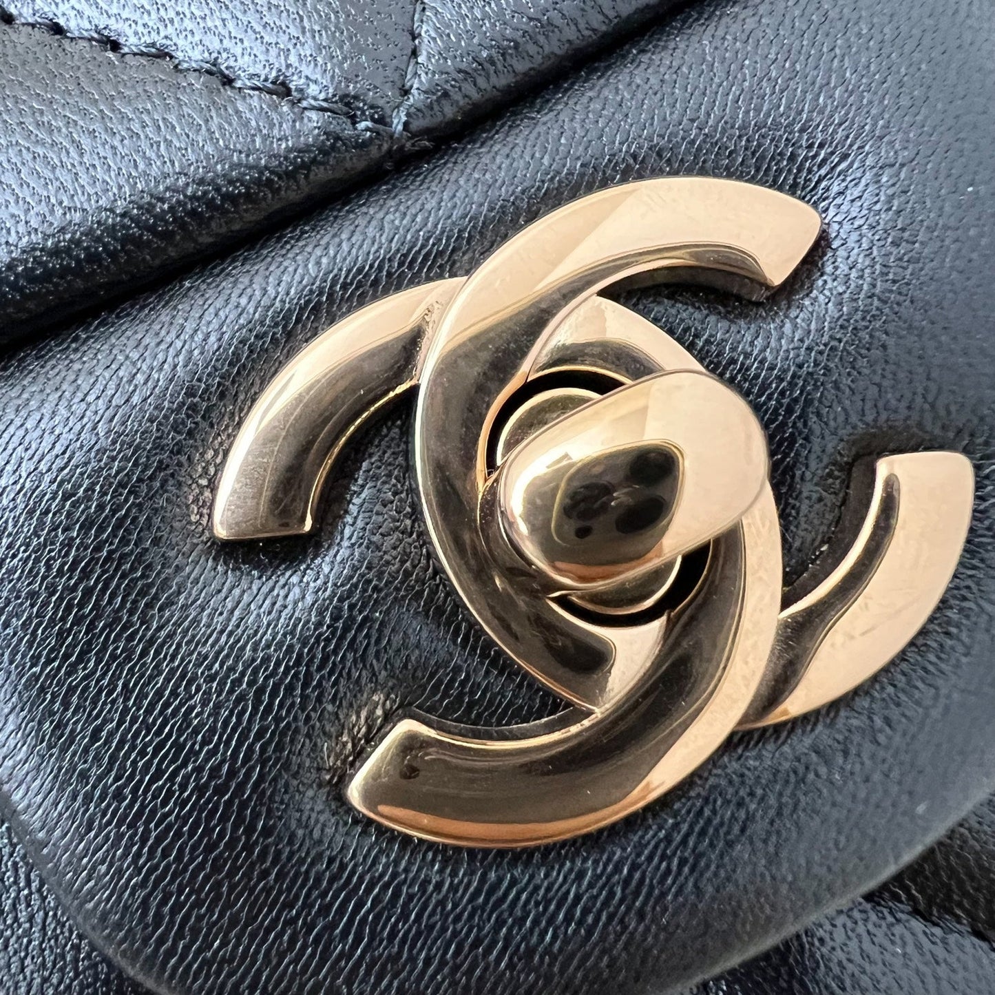 Chanel Mini Rectangle Classic Flap in Black Lambskin and Rose Gold HW