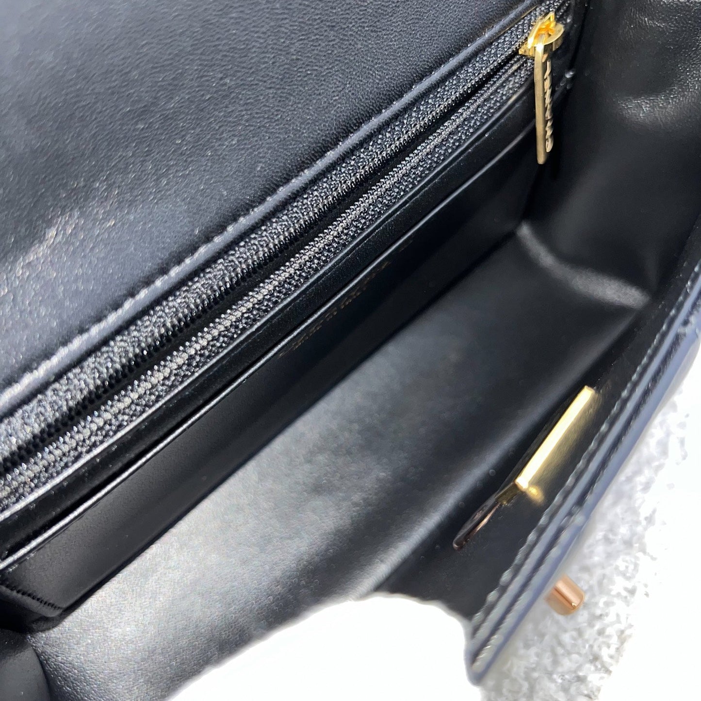 Chanel Mini Rectangle Classic Flap in Black Lambskin and Rose Gold HW