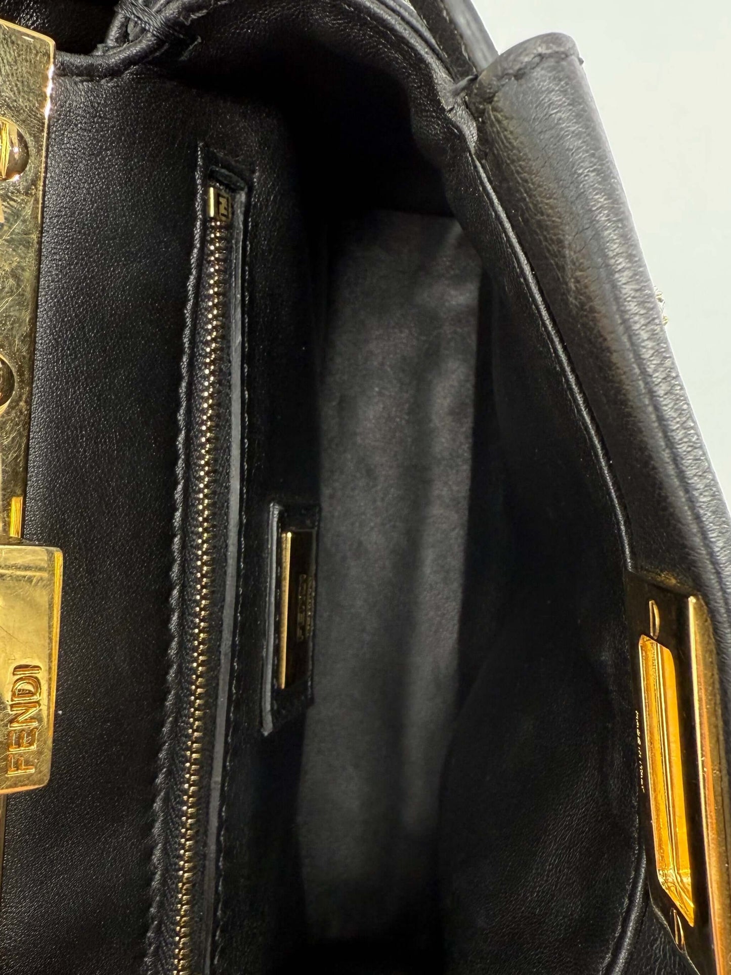 Fendi Nappa Crystal Studded XS Peekaboo Iconic Satchel in Black –  Pre-Owned