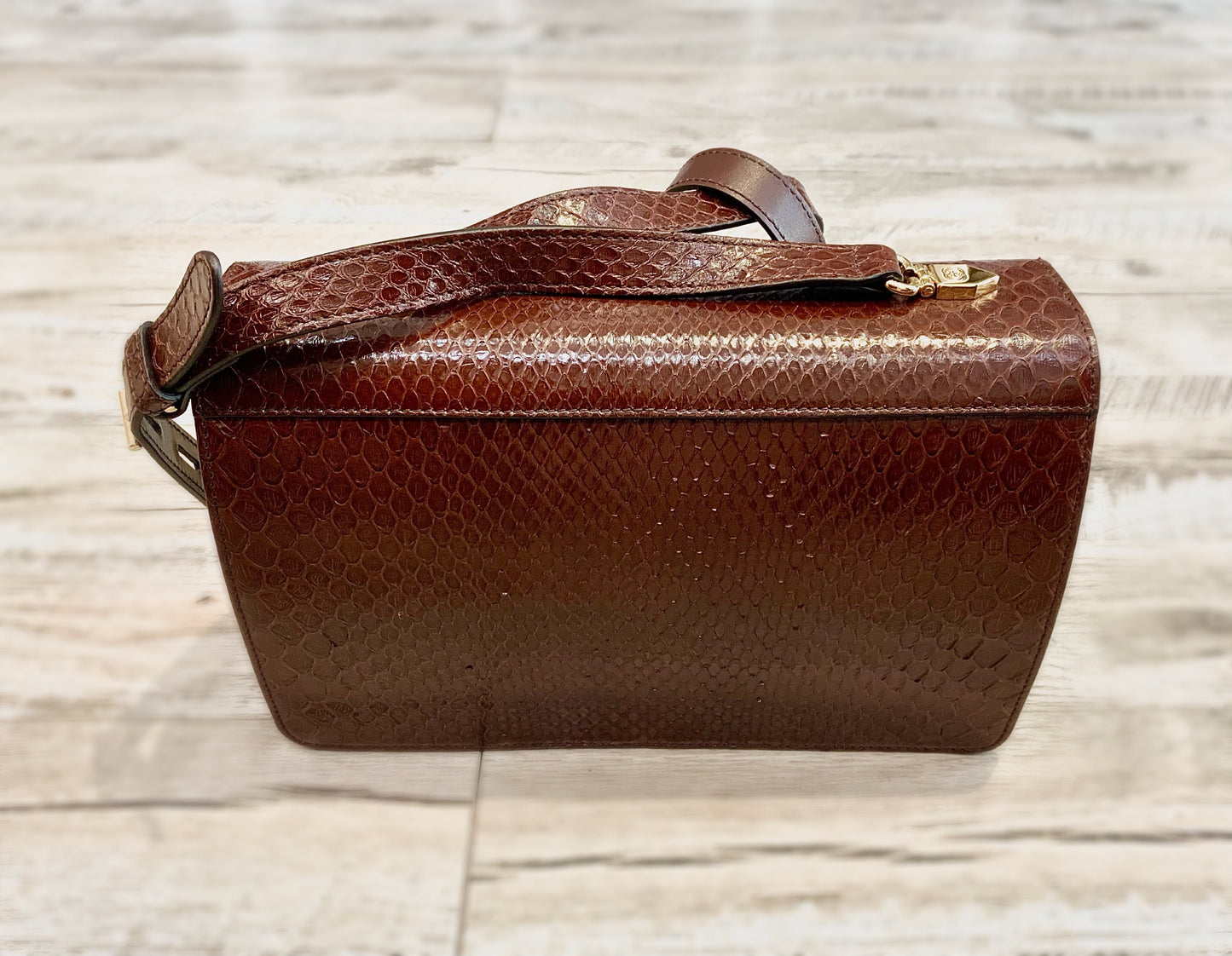 GUCCI GG PYTHON TRICOLOR ACCORDION SHOULDER BAG-HS