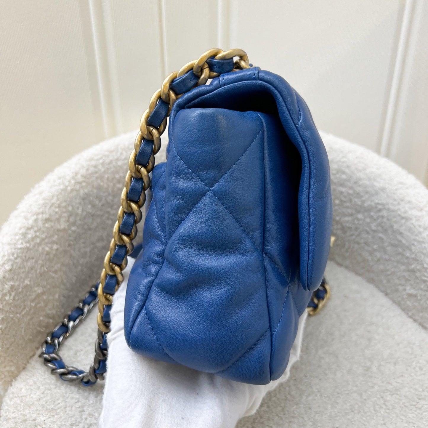 Chanel 19 Small Flap in 21C Blue Lambskin and 3-Tone Hardware