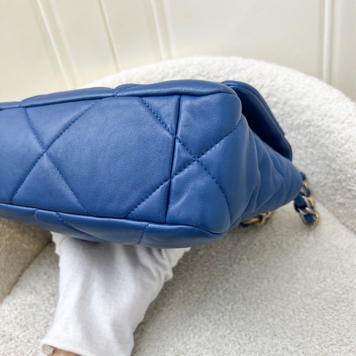 Chanel 19 Small Flap in 21C Blue Lambskin and 3-Tone Hardware