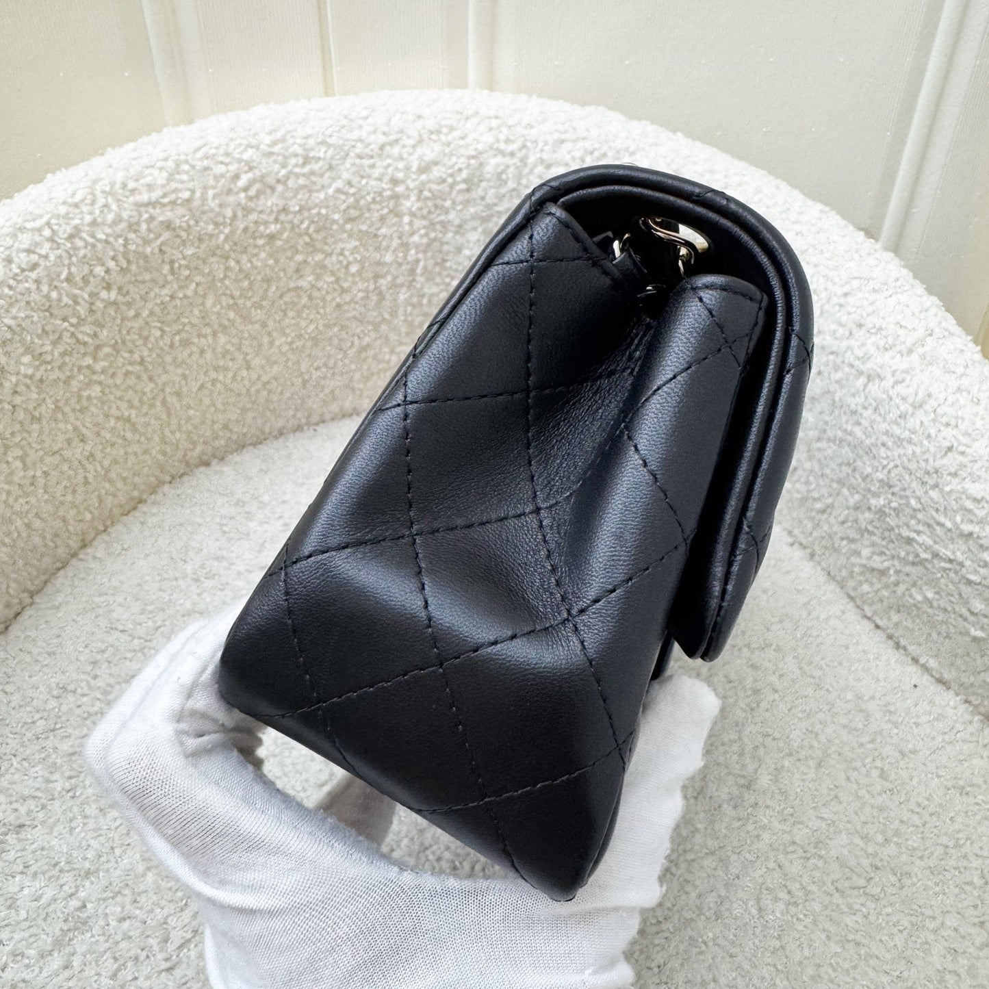 Chanel Classic Square Mini Flap in Black Lambskin and LGHW (Model: A35200)