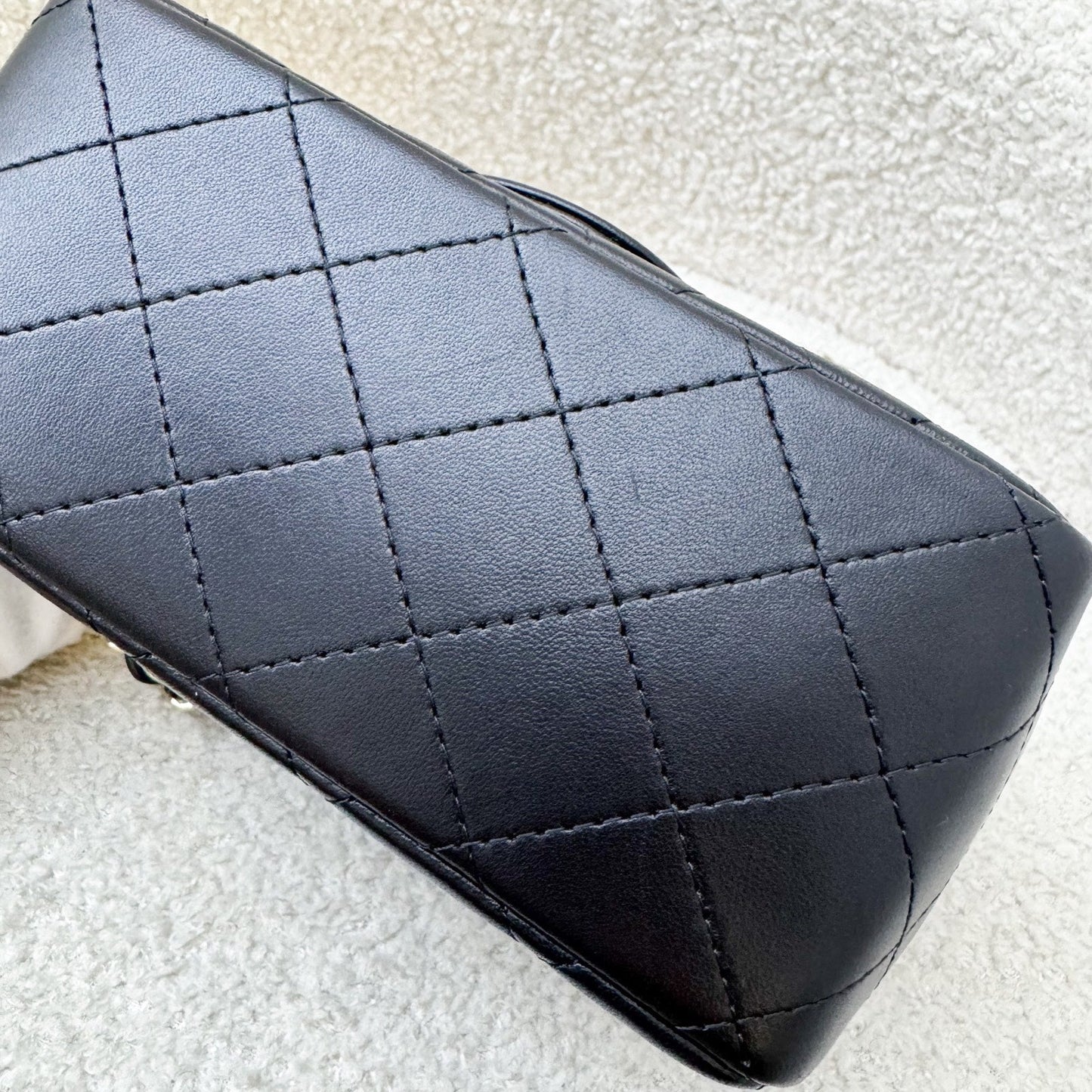 Chanel Classic Square Mini Flap in Black Lambskin and LGHW (Model: A35200)