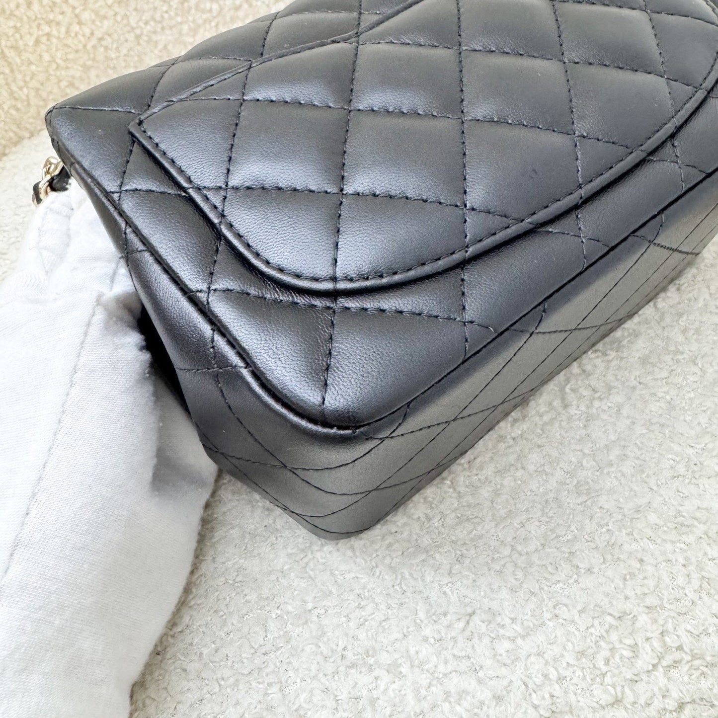 Chanel Classic Square Mini Flap in Black Lambskin and LGHW (Model: A35200)