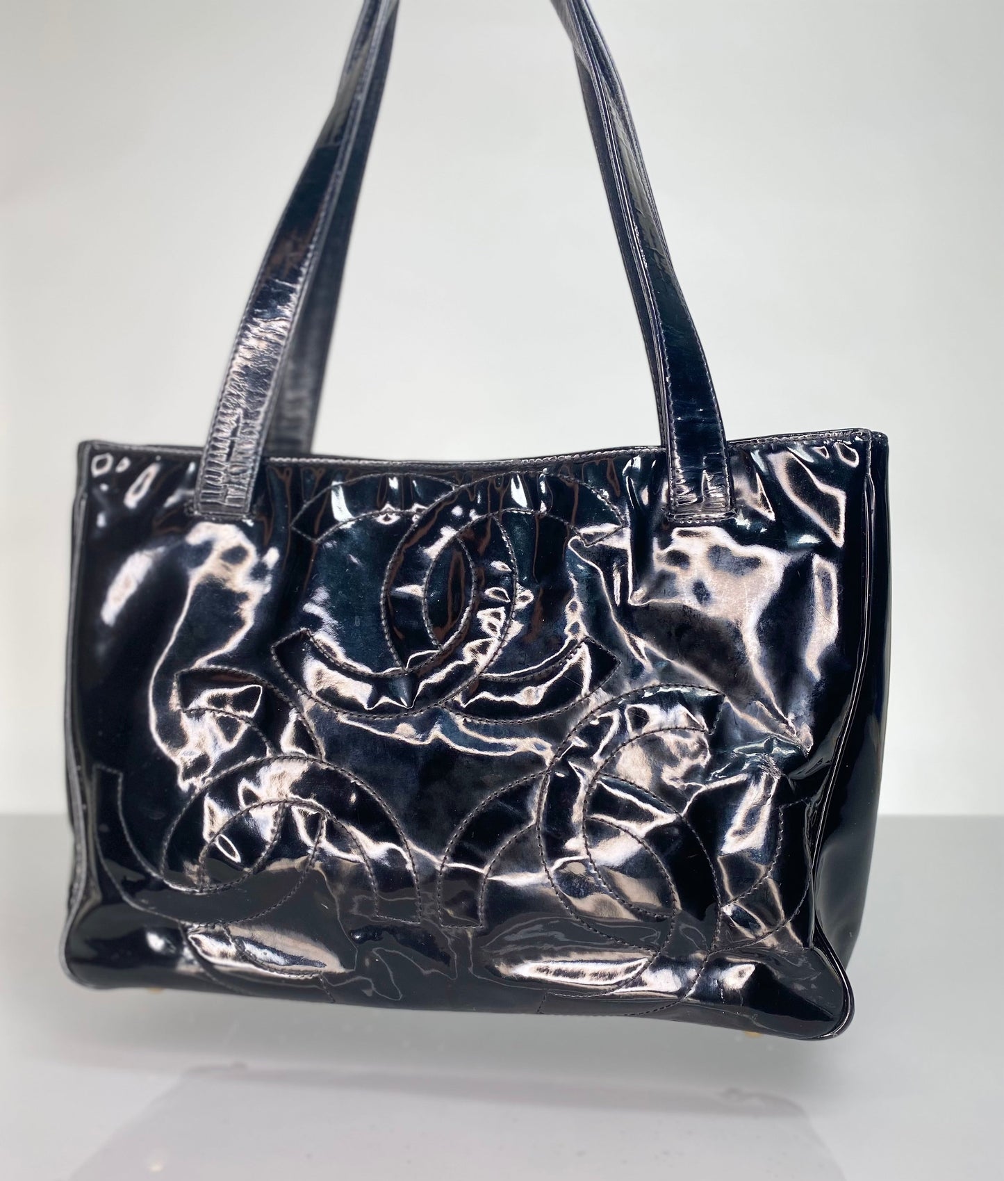Preloved Chanel Triple C Patent Leather Tote Bag