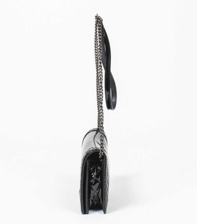 CHANEL REVERSO PATENT LEATHER LARGE BOY BAG