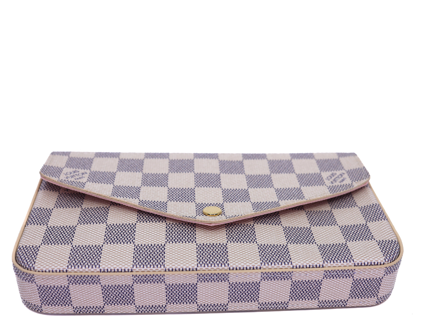 Louis Vuitton  Damier Azur Pochette Felicie Chain Wallet Rose Ballerine