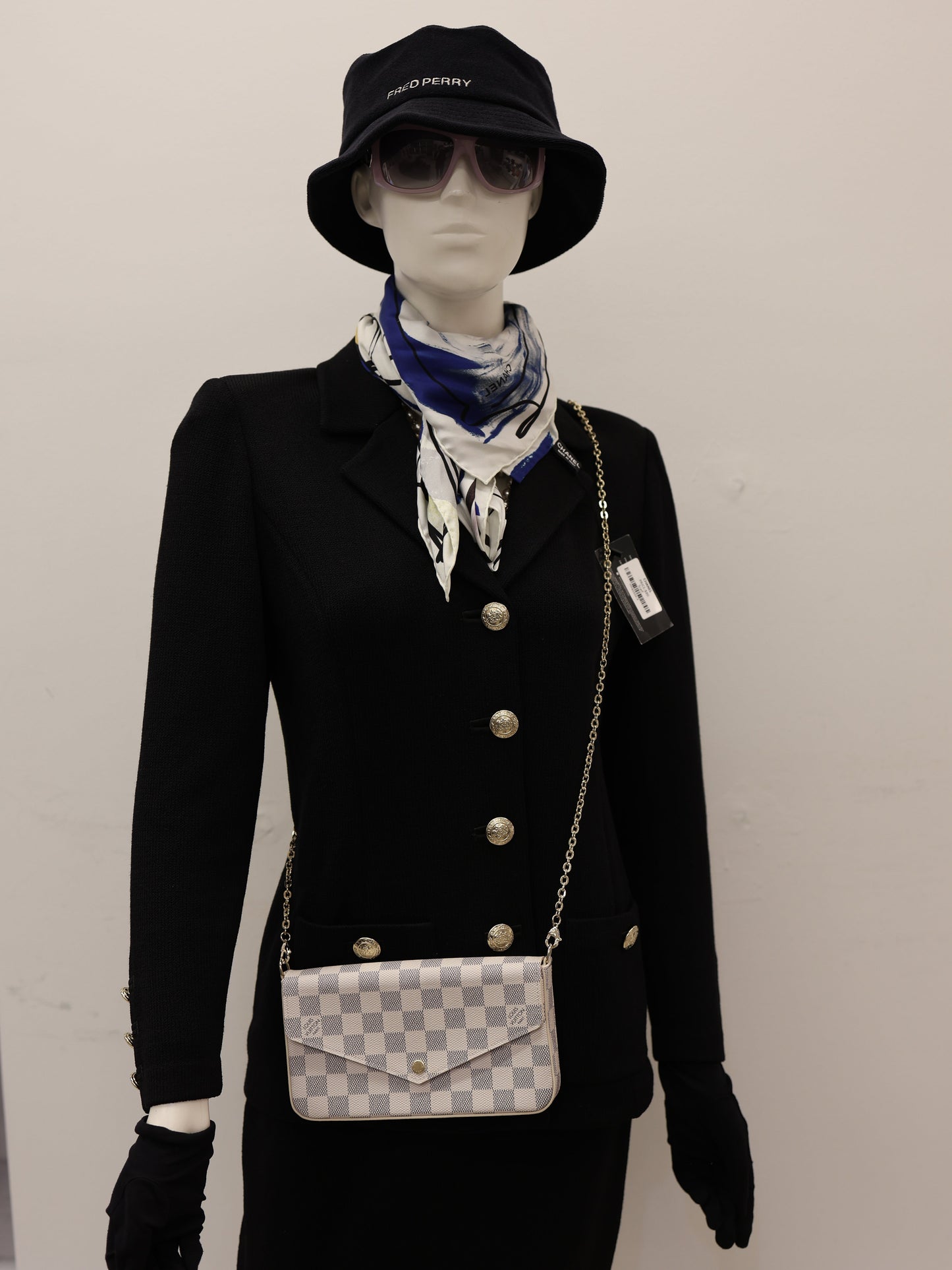 Louis Vuitton  Damier Azur Pochette Felicie Chain Wallet Rose Ballerine