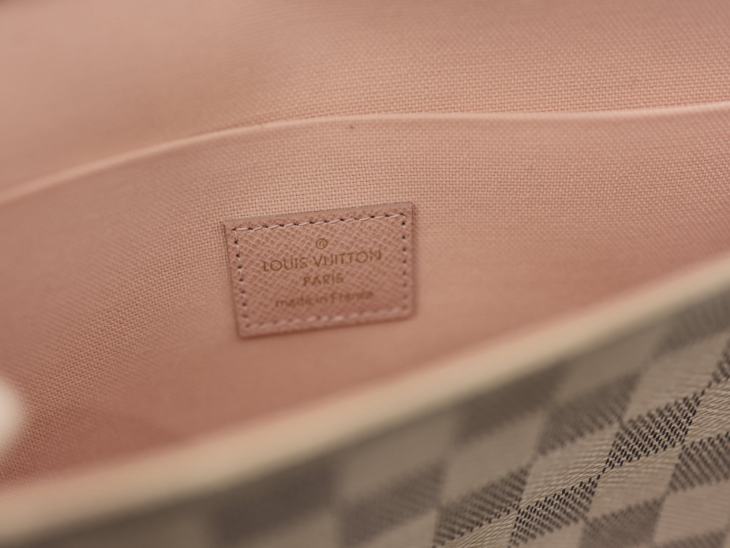 Louis Vuitton  Damier Azur Pochette Felicie Chain Wallet Rose Ballerine