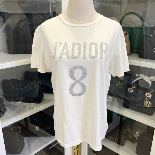 Dior J'adior Cut & Sew Women Number 8 Tee Sz M