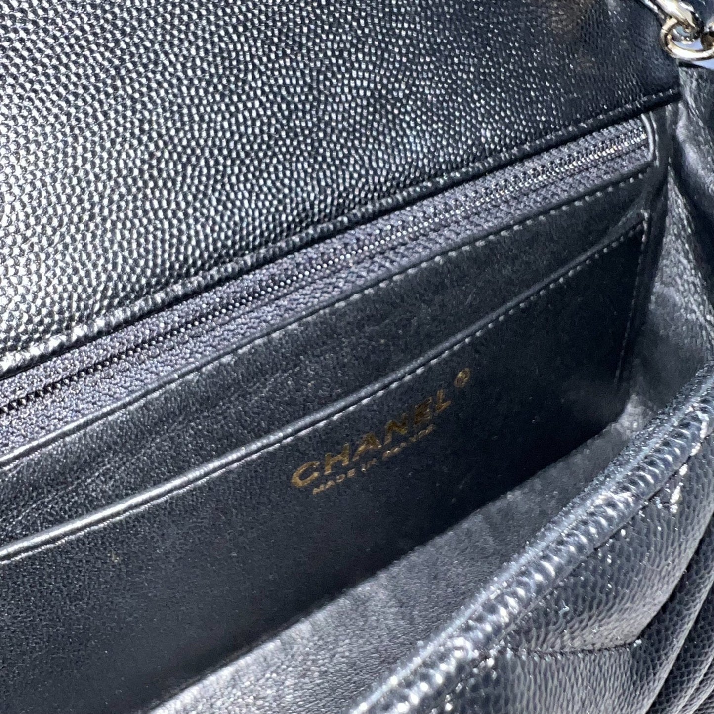 Chanel Classic Mini Rectangle Flap in Chevron Quilted Black Caviar and LGHW