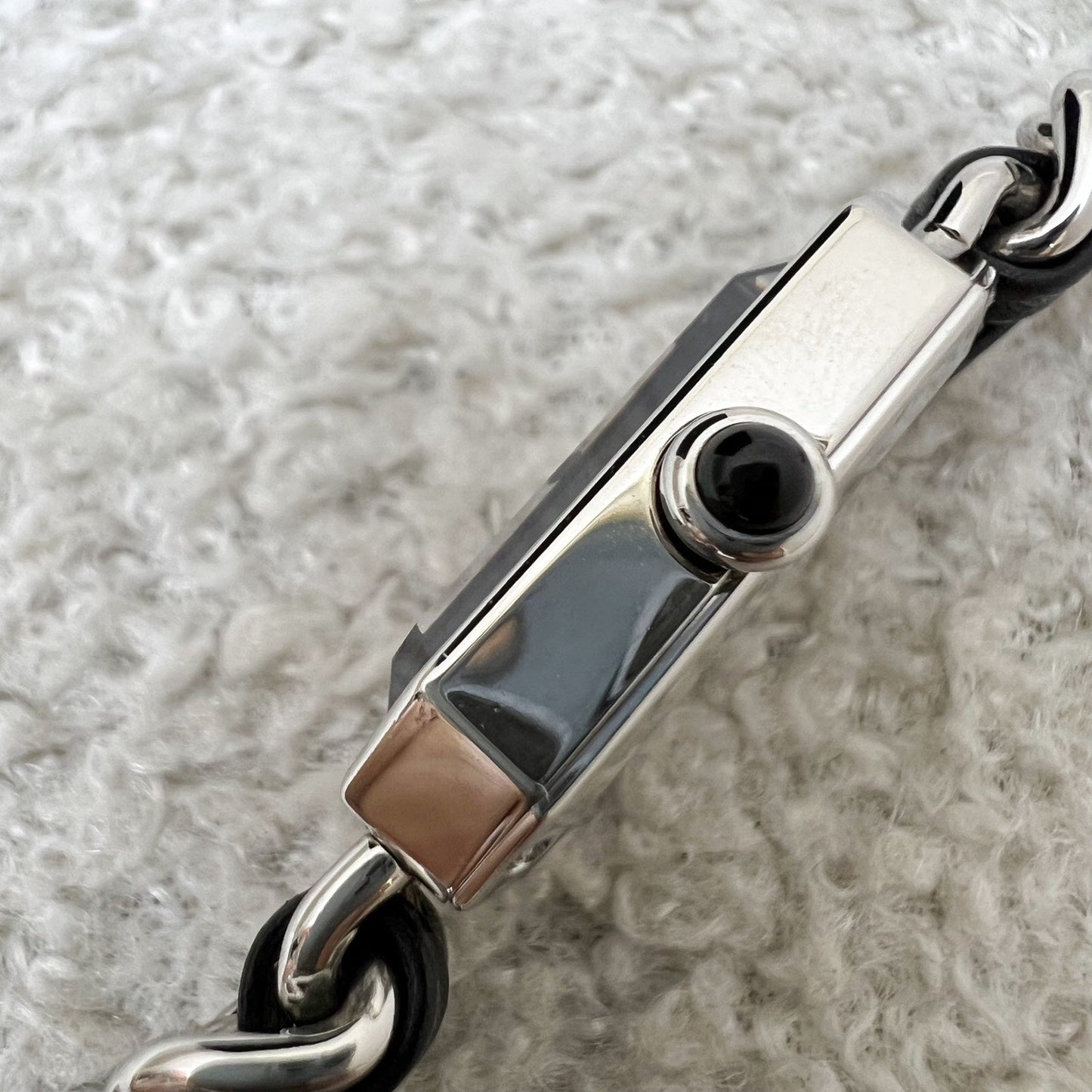 Chanel Premiere Watch in Silver Tone Steel Hardware and Black Leather Size M (Model: H0451)