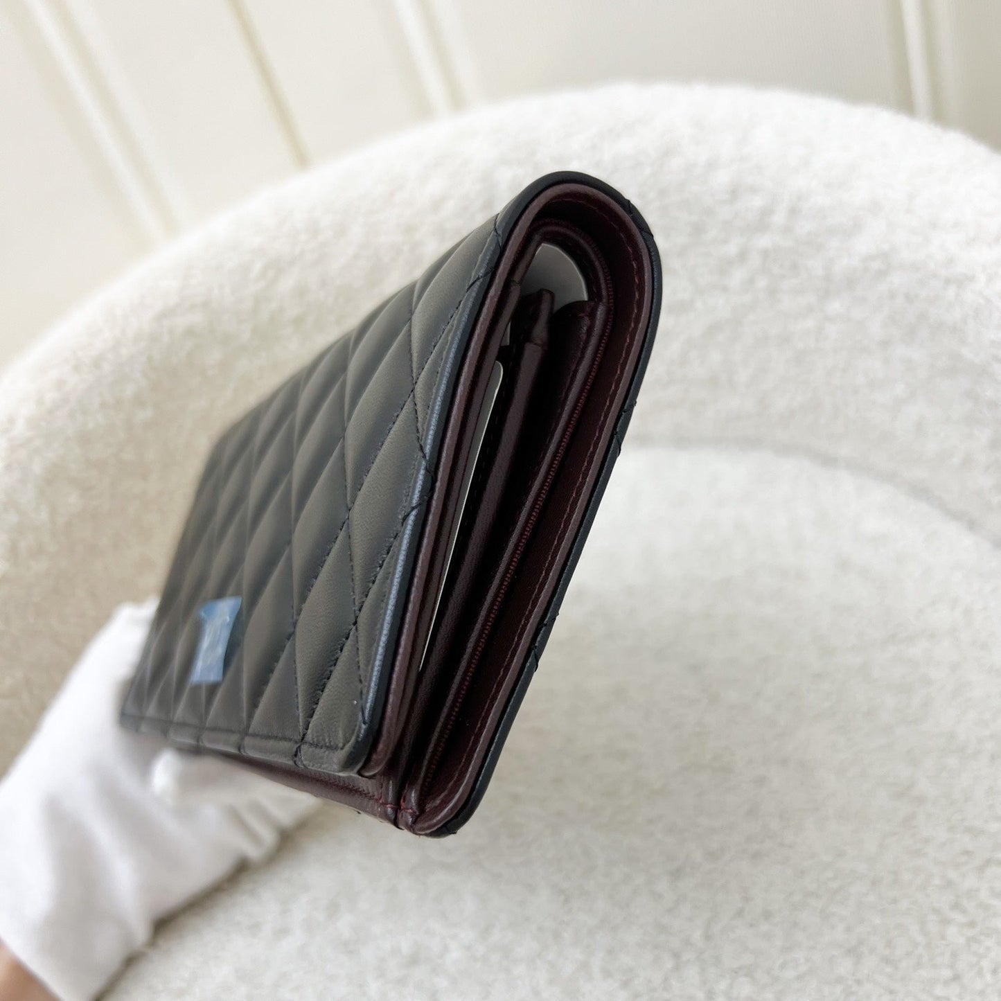 Chanel Yen Bifold Long Wallet in Black Lambskin and SHW