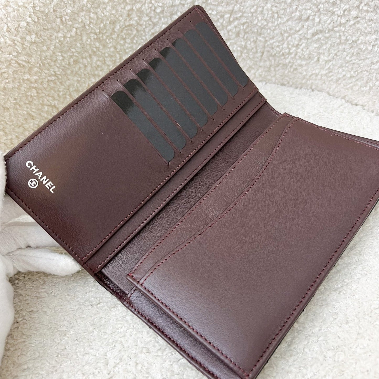 Chanel Yen Bifold Long Wallet in Black Lambskin and SHW